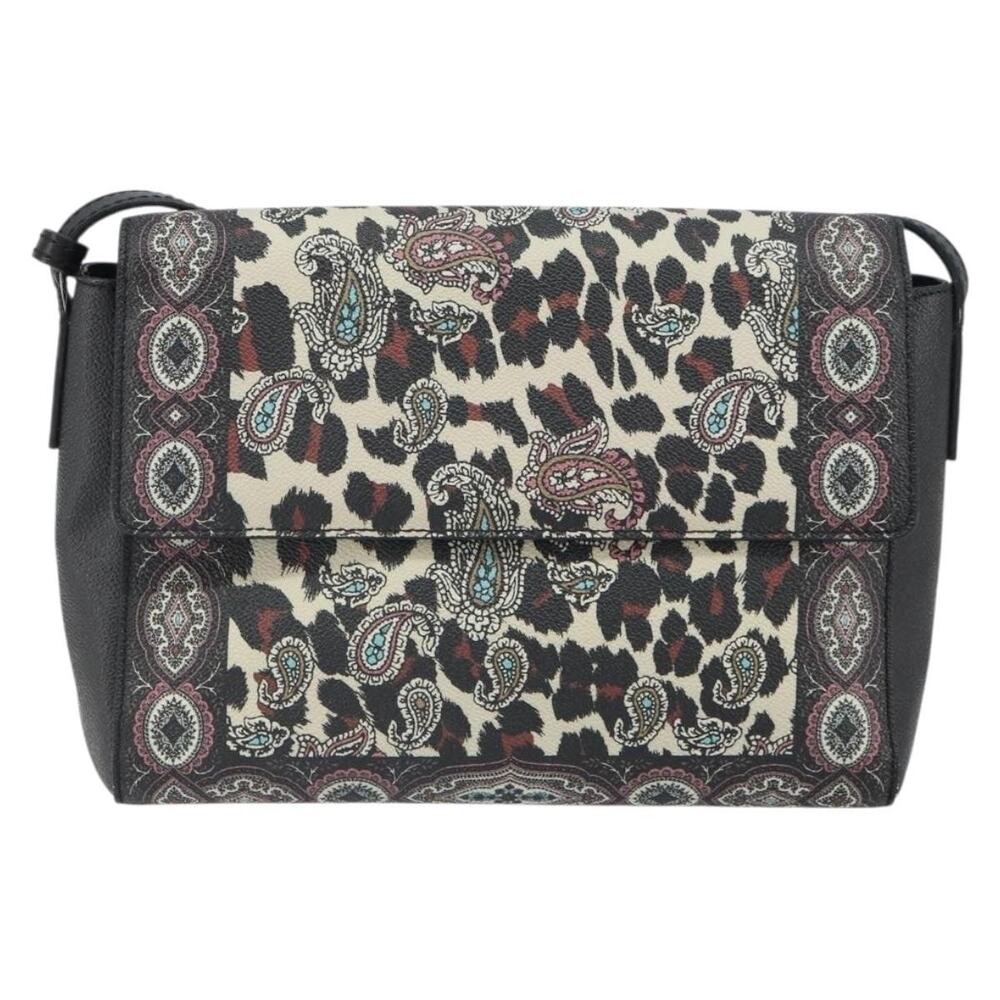 Etro Coated Canvas Paisley Shoulder Bag Black